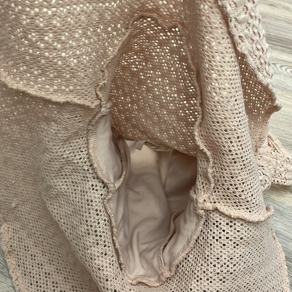 a’gaci Pale Pink Crochet Look Stretchy Sleeveless Fit & Flare Tank Top Small - Picture 10 of 10